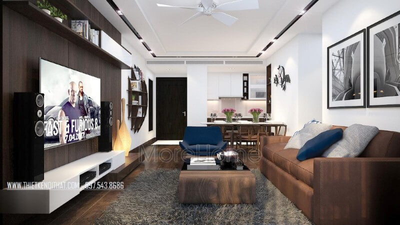 Thiết kế nội thất chung cư Home City phong cách hiện đại trẻ trung, cá tính mà không kém phần tinh tế, thanh lịch Mẫu nội thất chung cư đẹp